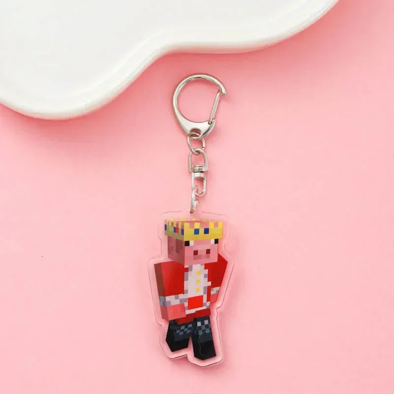 Diamond Sword Keychain with Enchanted Golden Apple and Pickaxe Model Toys for Gamers and Collectors