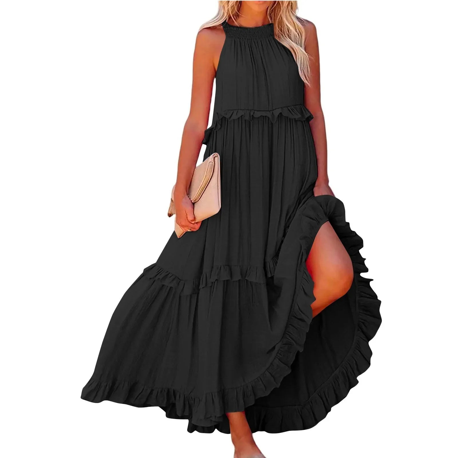 Women Summer Maxi Dress Lightweight Beach Swing Dress