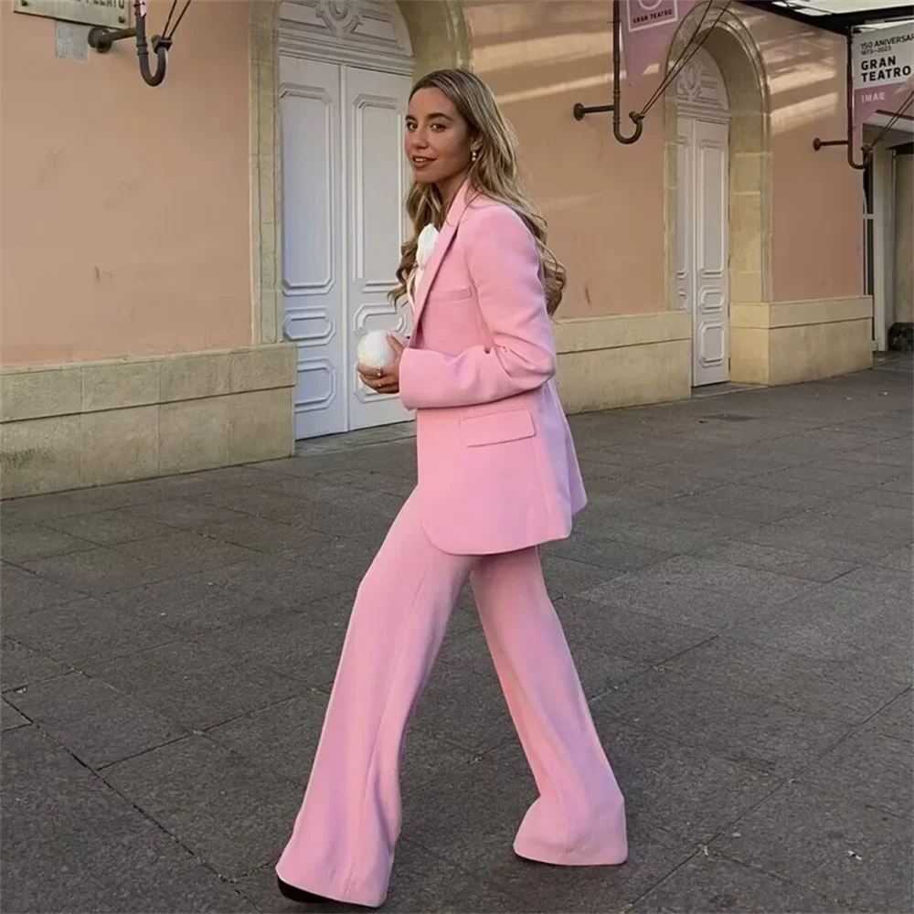 Fashionable Women's Two-Piece Suit Set with Jacket and Pants