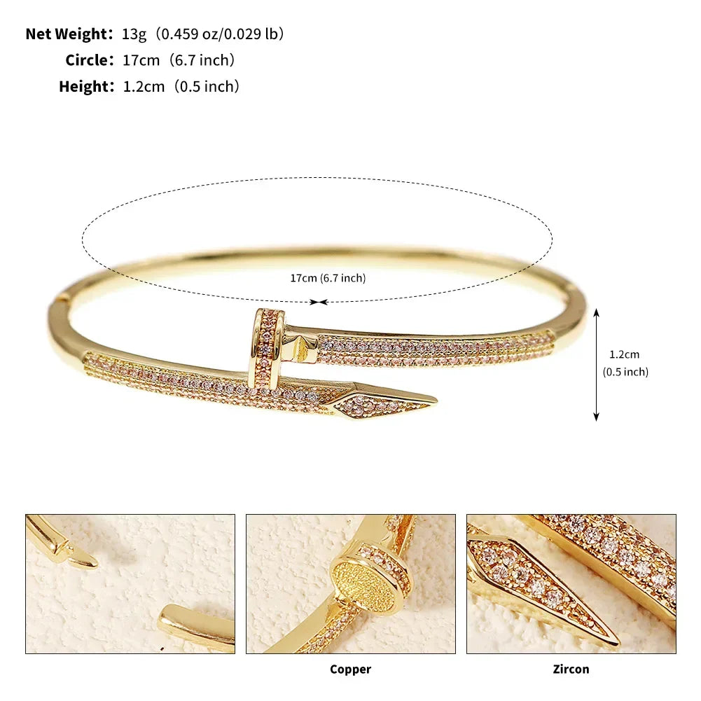 Trendy Zircon Screw Bracelet for Women - Elegant Everyday Jewelry and Festive Gift