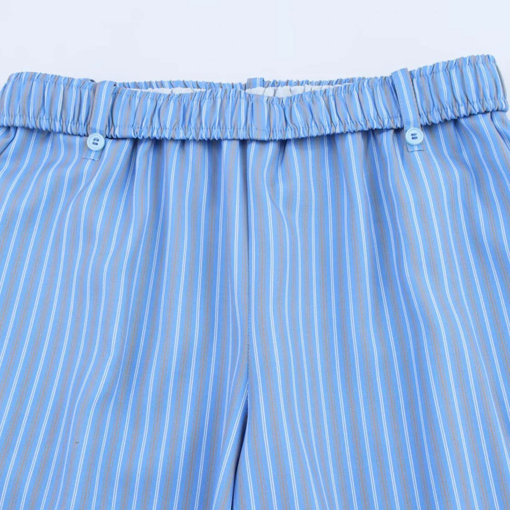 Asymmetric Striped Vest Pants Suit for Women with Round Neck Sleeveless Top and Elastic Waist Pants, Casual Chic Outfit for Spring and Summer