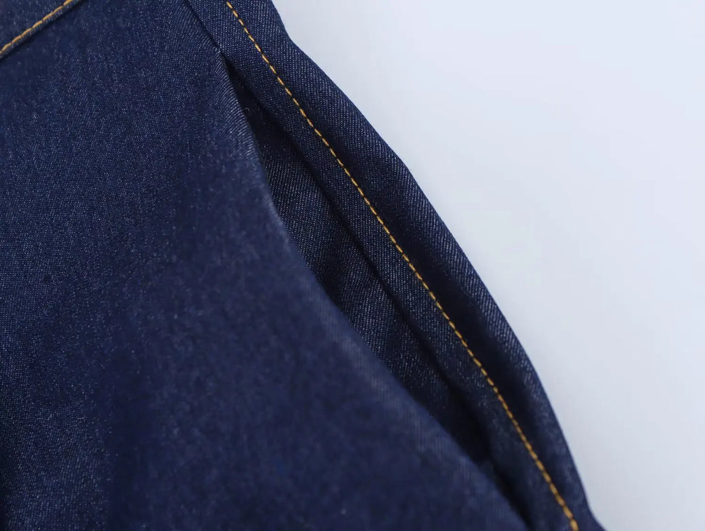 Women Fashion Denim Jacket and Jeans Set with Pockets Stylish Two Piece Outfit