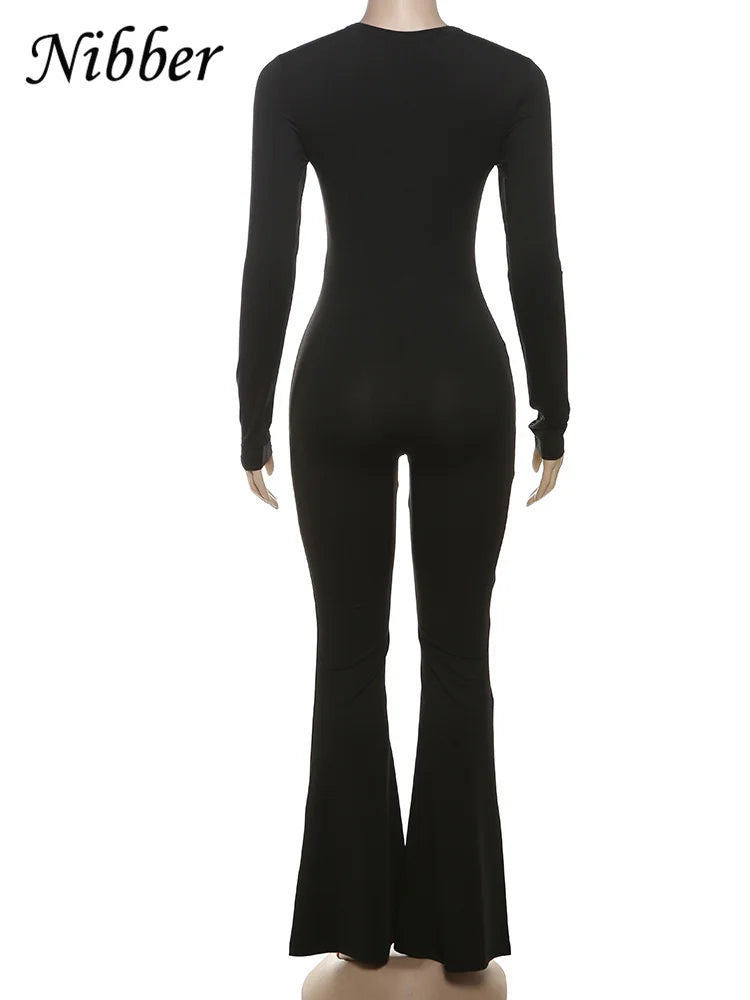 Slim Fit Women's Zip-Up Fitness Jumpsuit Skinny Elastic Casual Workout Overalls for Active Lifestyle