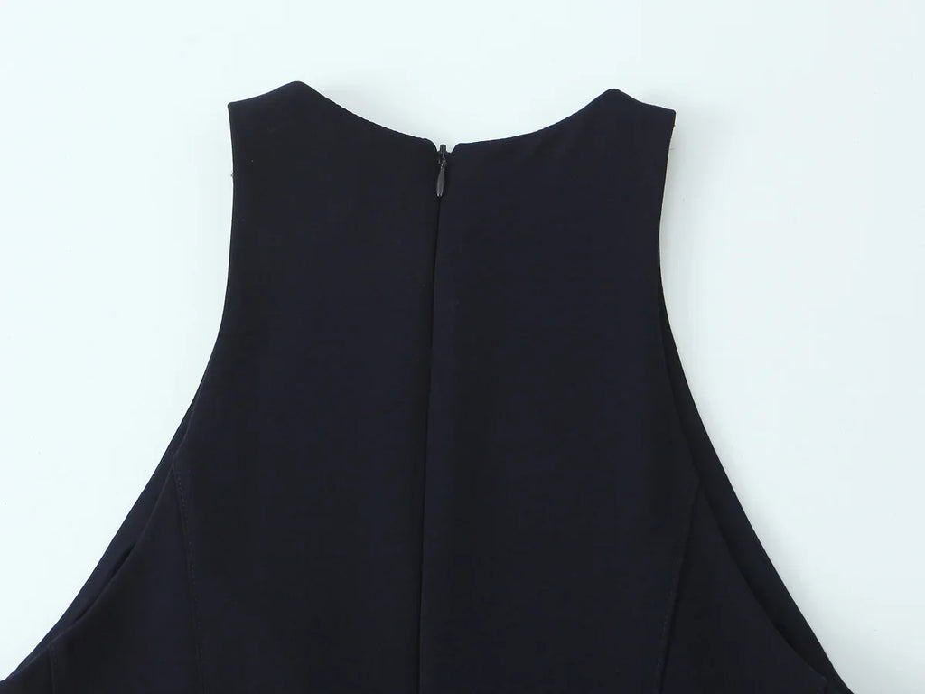 Chic Side Strap Decor Mini Dress For Women Autumn Winter