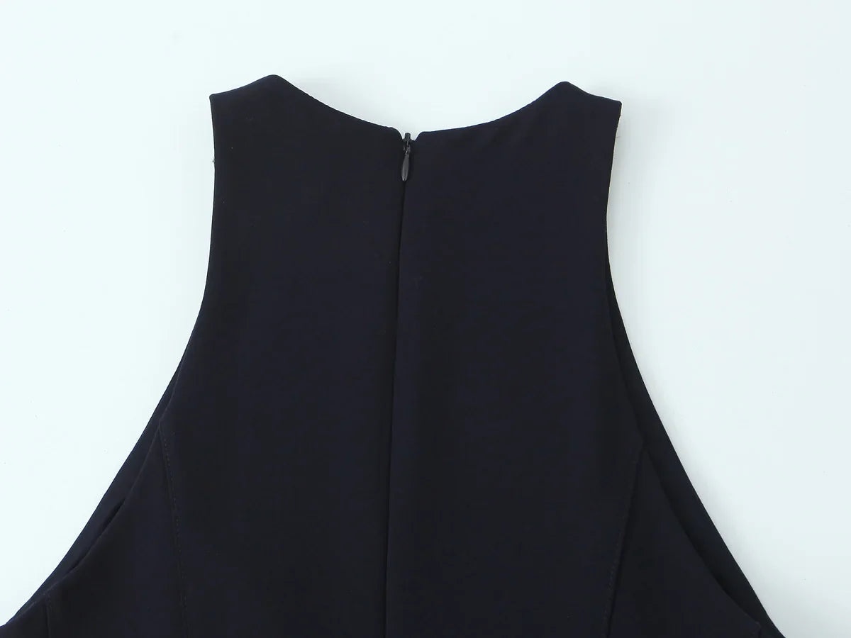 Chic Side Strap Decor Mini Dress For Women Autumn Winter