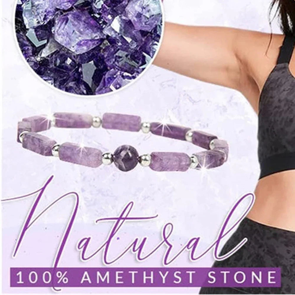 3pcs Set Amethyst Healing Bracelet for Weight Loss and Meditation - Body Purifying Crystal Jewelry for Men and Women