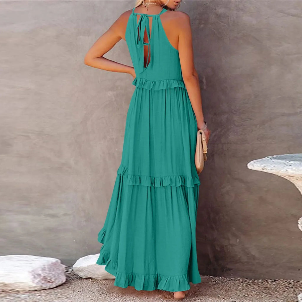 Women Summer Maxi Dress Lightweight Beach Swing Dress