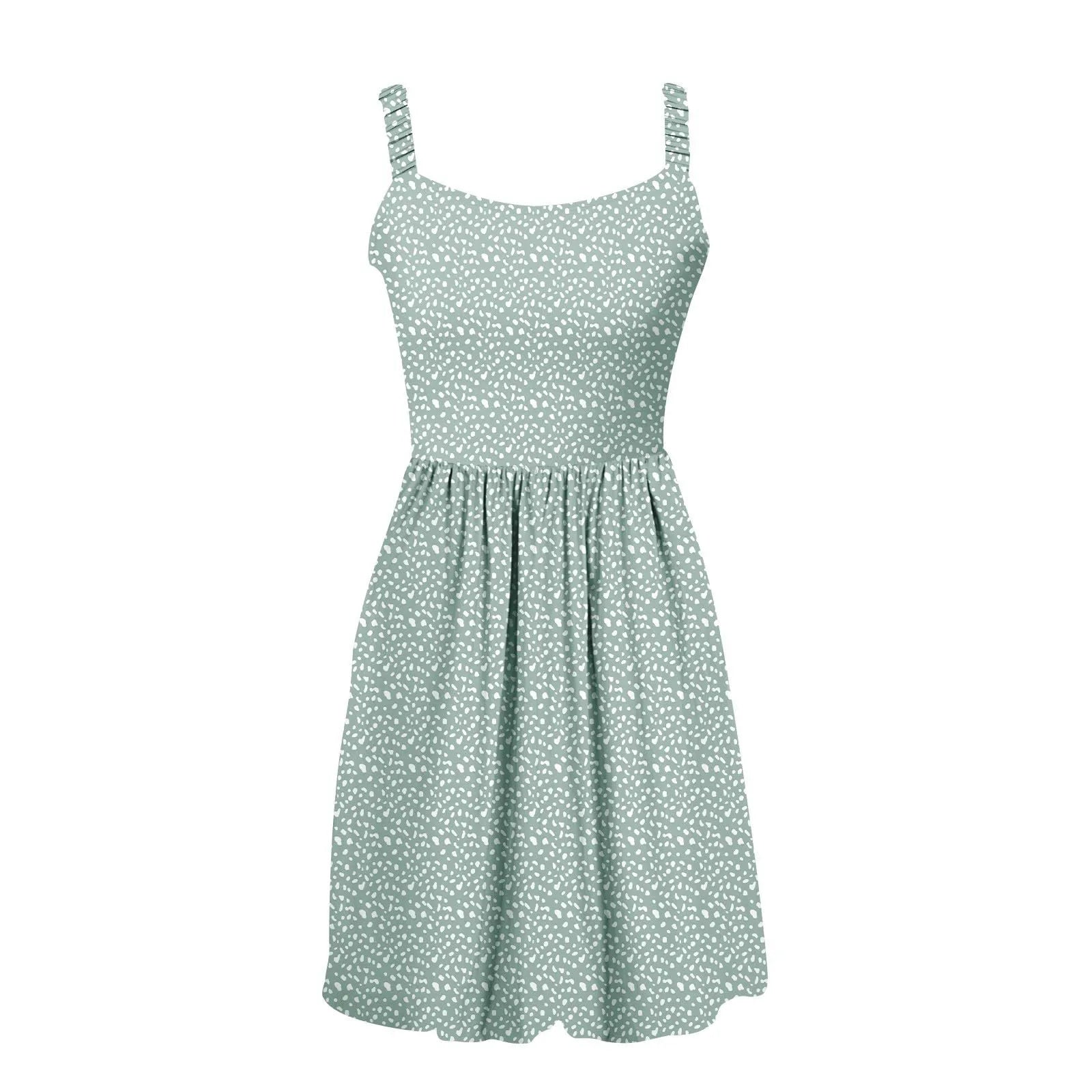 Sleeveless Summer Square Neck Dress With Pockets High Waisted