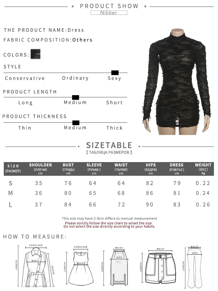 Distressed Backless See Through Bodycon Dress For Women