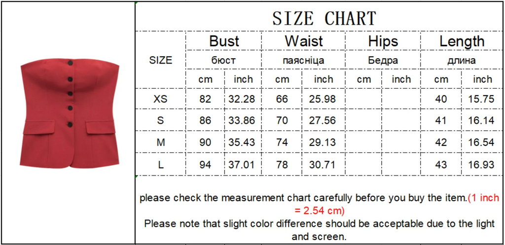 Elegant Red Women Pant Suit with Front Button Strapless Tank Top and Wide Leg Trousers Chic Fashion Streetwear Set