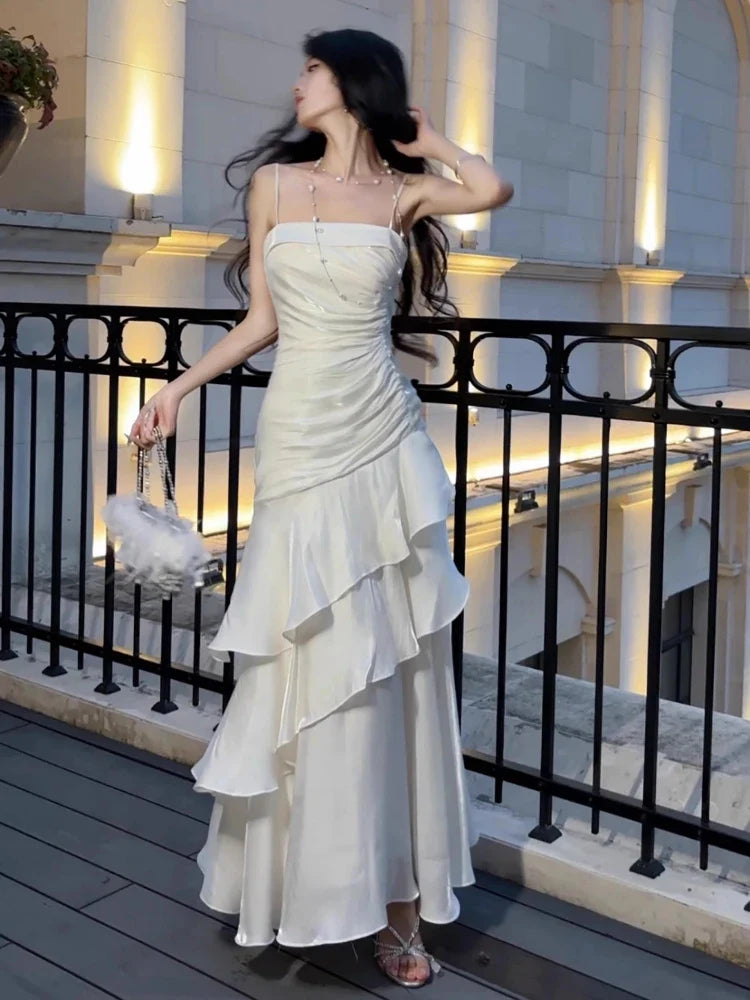 Elegant Spaghetti Strap Long Dress For Women Prom Gown