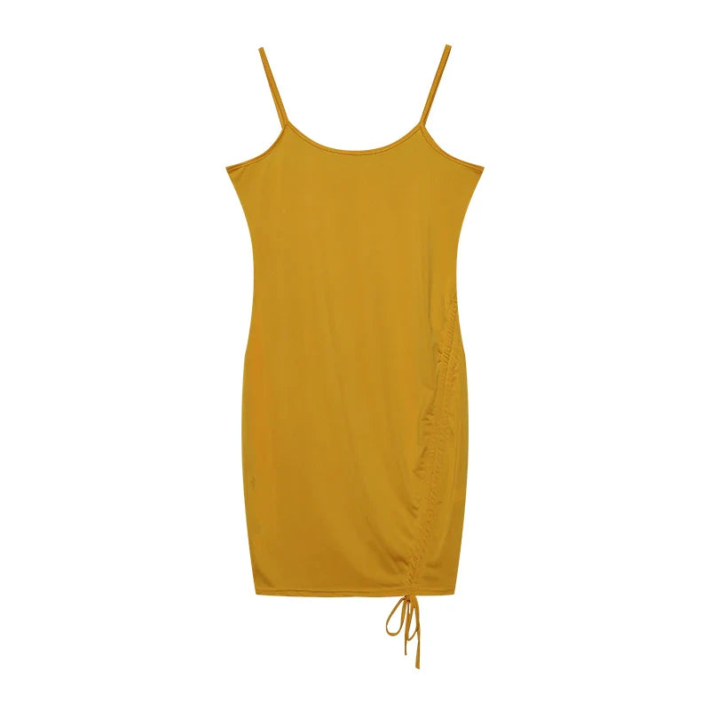 Multicolor Pleated Dress Suspender Slim Fit Women's