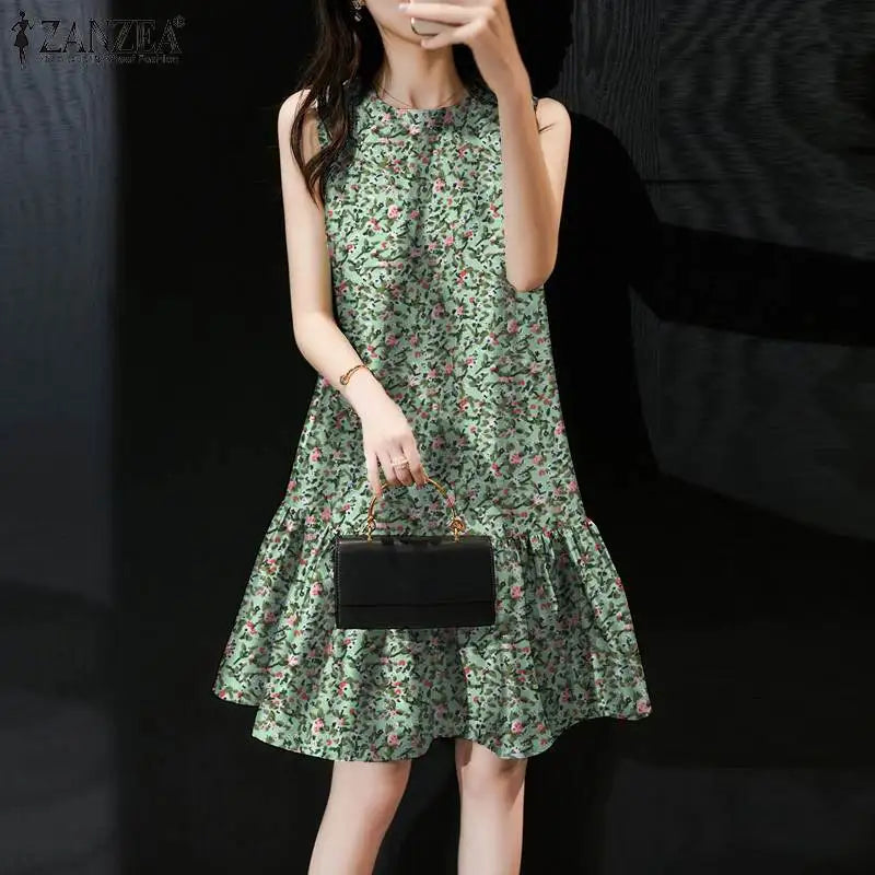 Bohemian Floral Print Dress For Summer Women Sundress