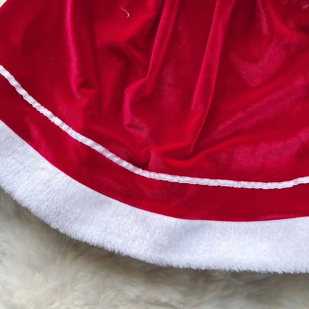 Sexy Christmas Cosplay Dress Red Halter Neck Mini Costume