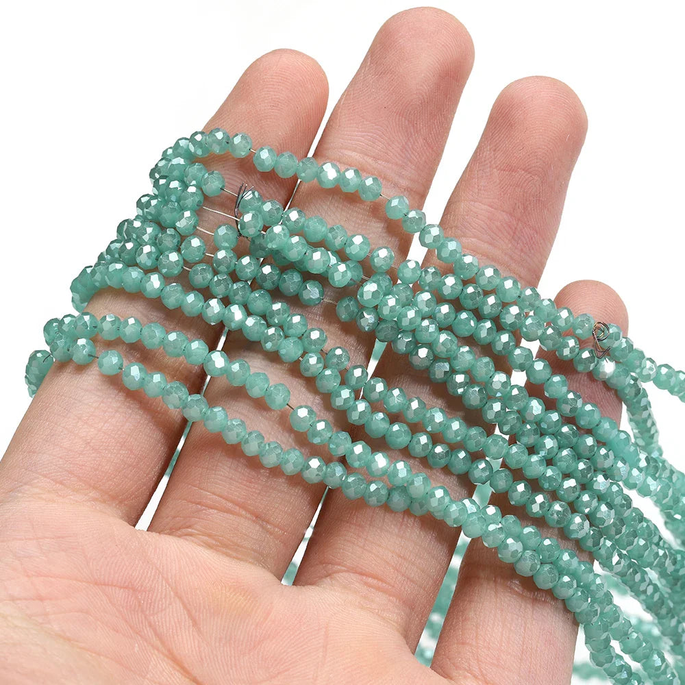 120 Pieces Crystal Glass Rondelle Beads Faceted Round Loose Spacer Beads for Jewelry Making