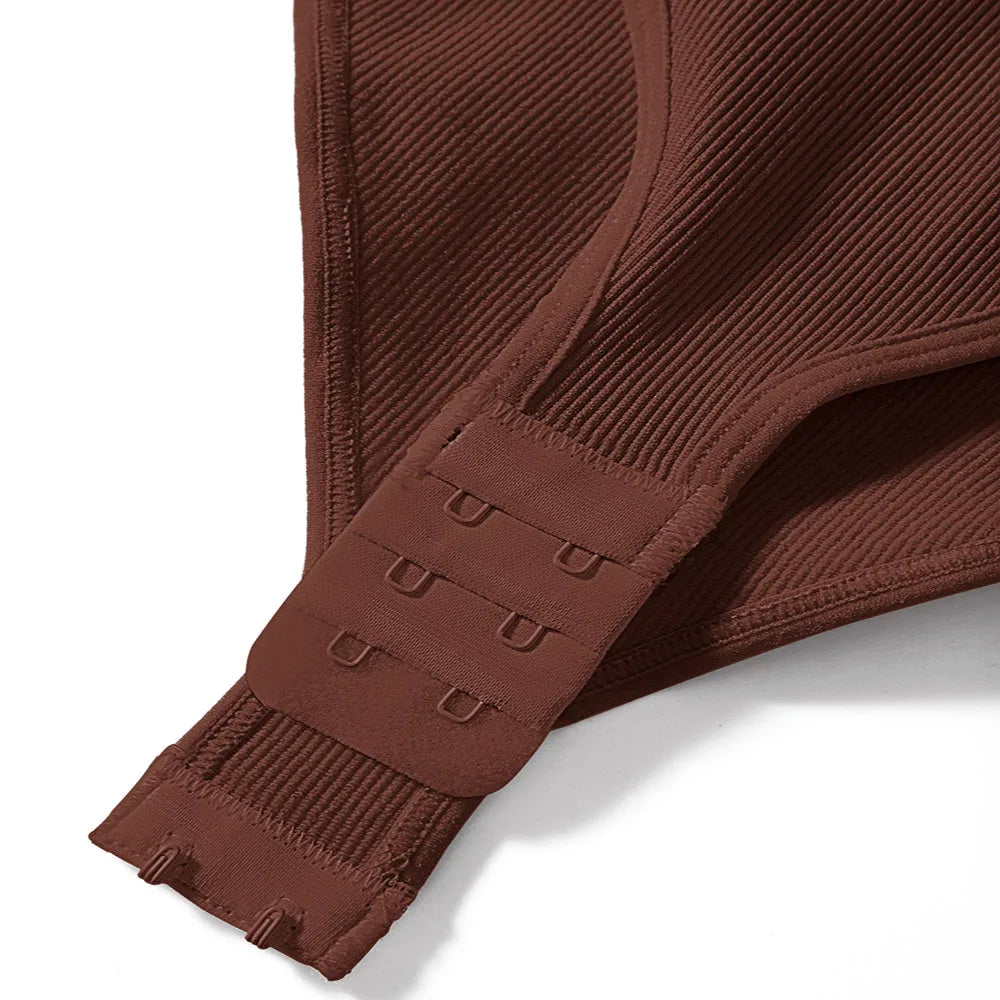 Sexy Long Sleeve Bodysuit for Women Skinny Bodycon V-Neck Push Up Romper Streetwear Jumpsuit