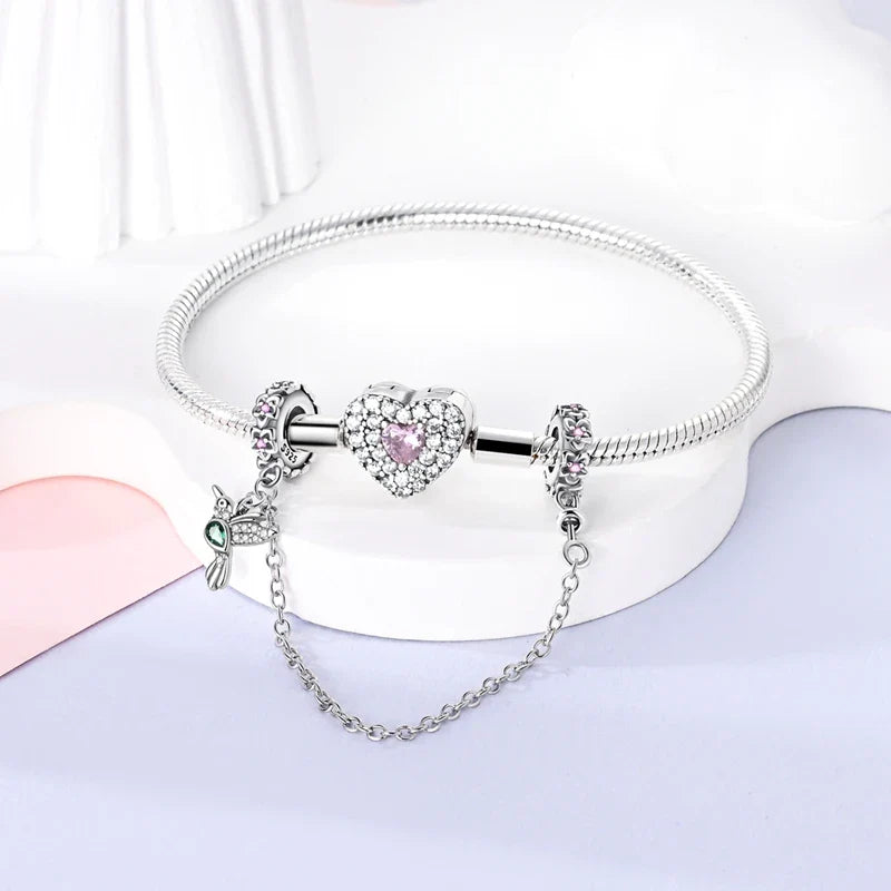 Glowing Luminous Firefly Butterfly Pendant Charm Beads in 925 Sterling Silver for Bracelet Jewelry