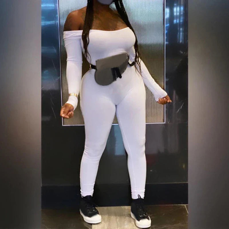 Sexy Black Long Sleeve Bodycon Jumpsuit for Women Slim Fit Casual Streetwear Skinny Romper