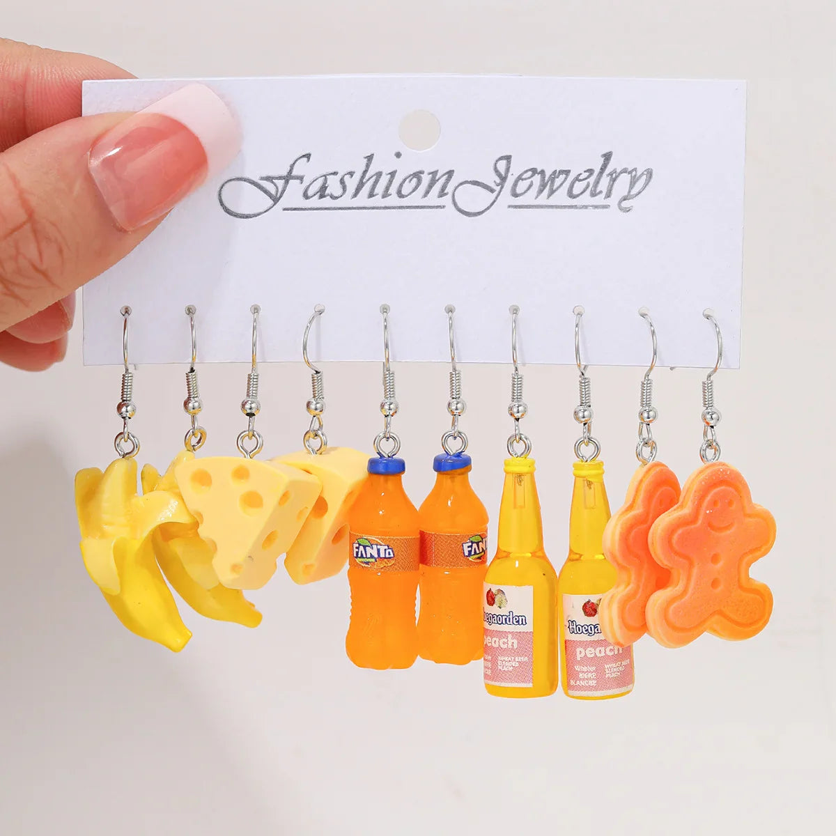 Cute Cartoon Food Fruit Drink Earrings Set for Women Fun Resin Jewelry Gift