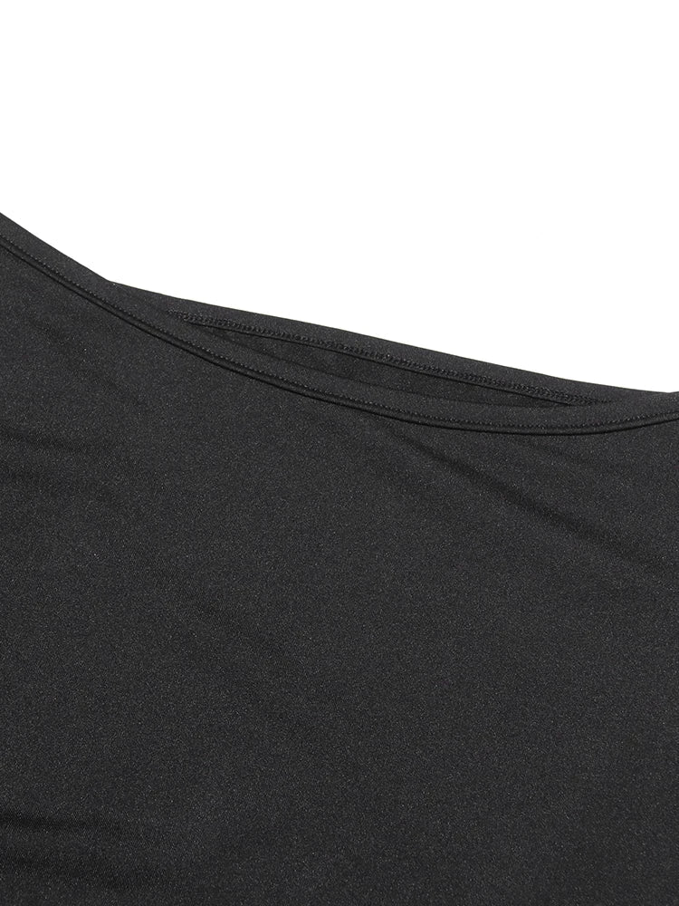 Sequin Patchwork Dress With Round Neck Mesh Sleeves