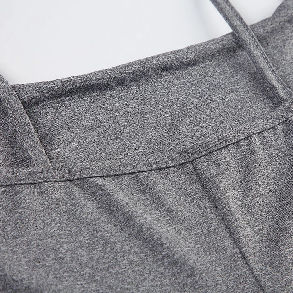 Womens Sexy Bodycon Skinny Yoga Playsuit One Piece Spaghetti Strap Camisole Romper Stretch Fitness Activewear