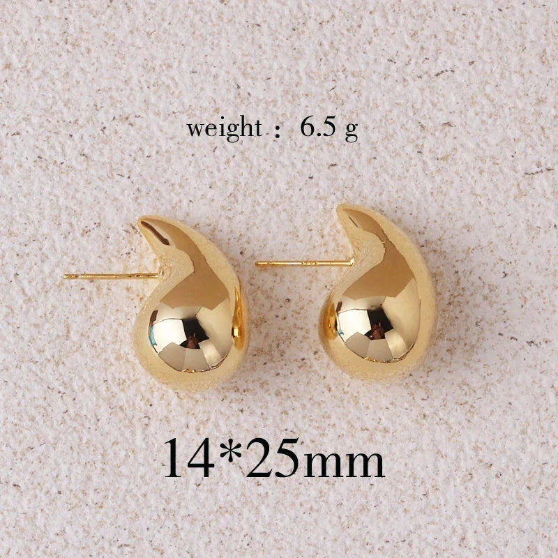 Extra Large Chunky Hoop Earrings for Women Lightweight Hypoallergenic Gold Plated Oversized Drop Earrings