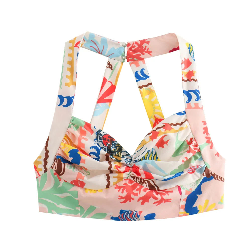 Chic Women's Summer Two-Piece Set Dopamine Style Half-Length Skirt and Matching Top Fashion Ensemble