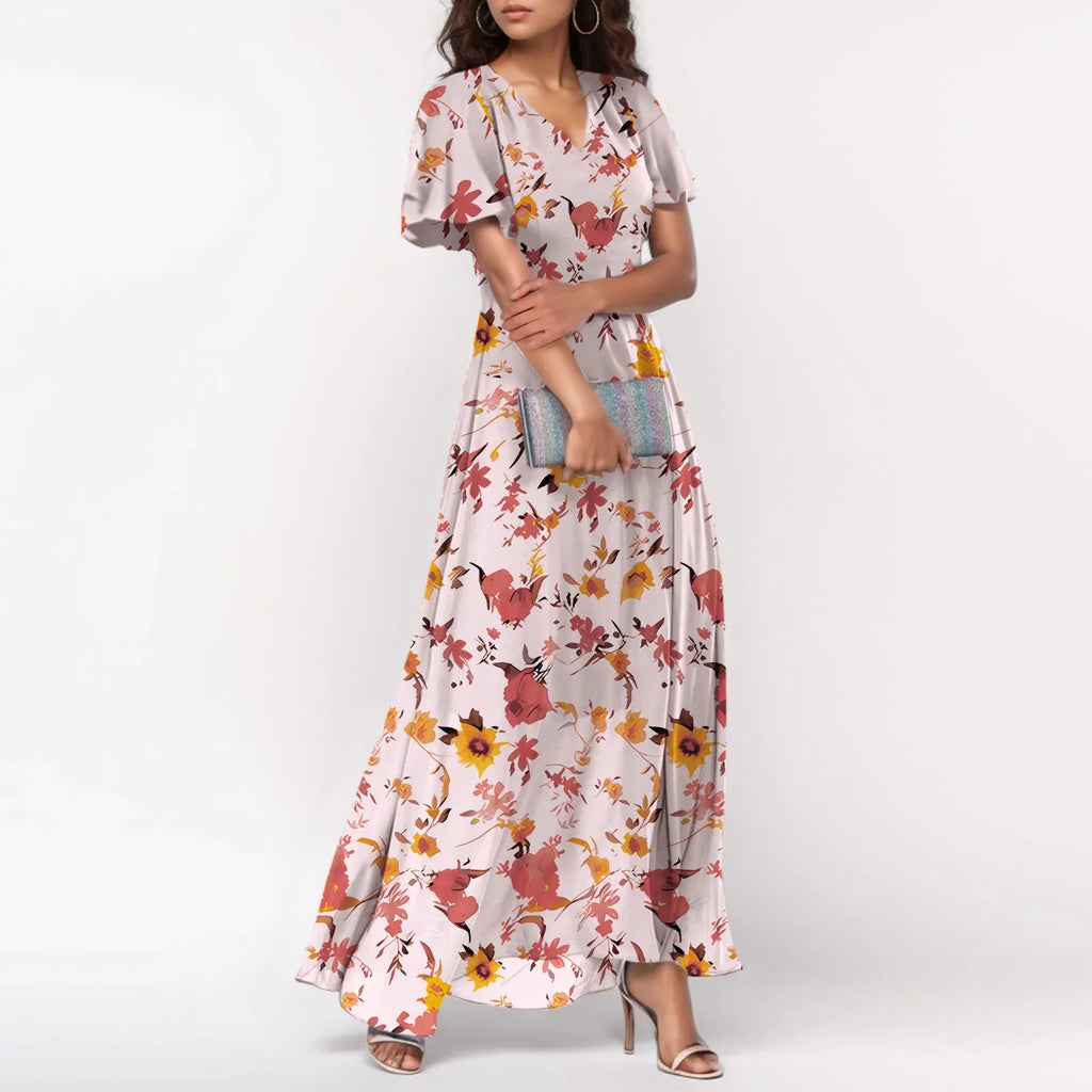 Floral Chiffon Maxi Dress for Summer Wedding Guest Chic