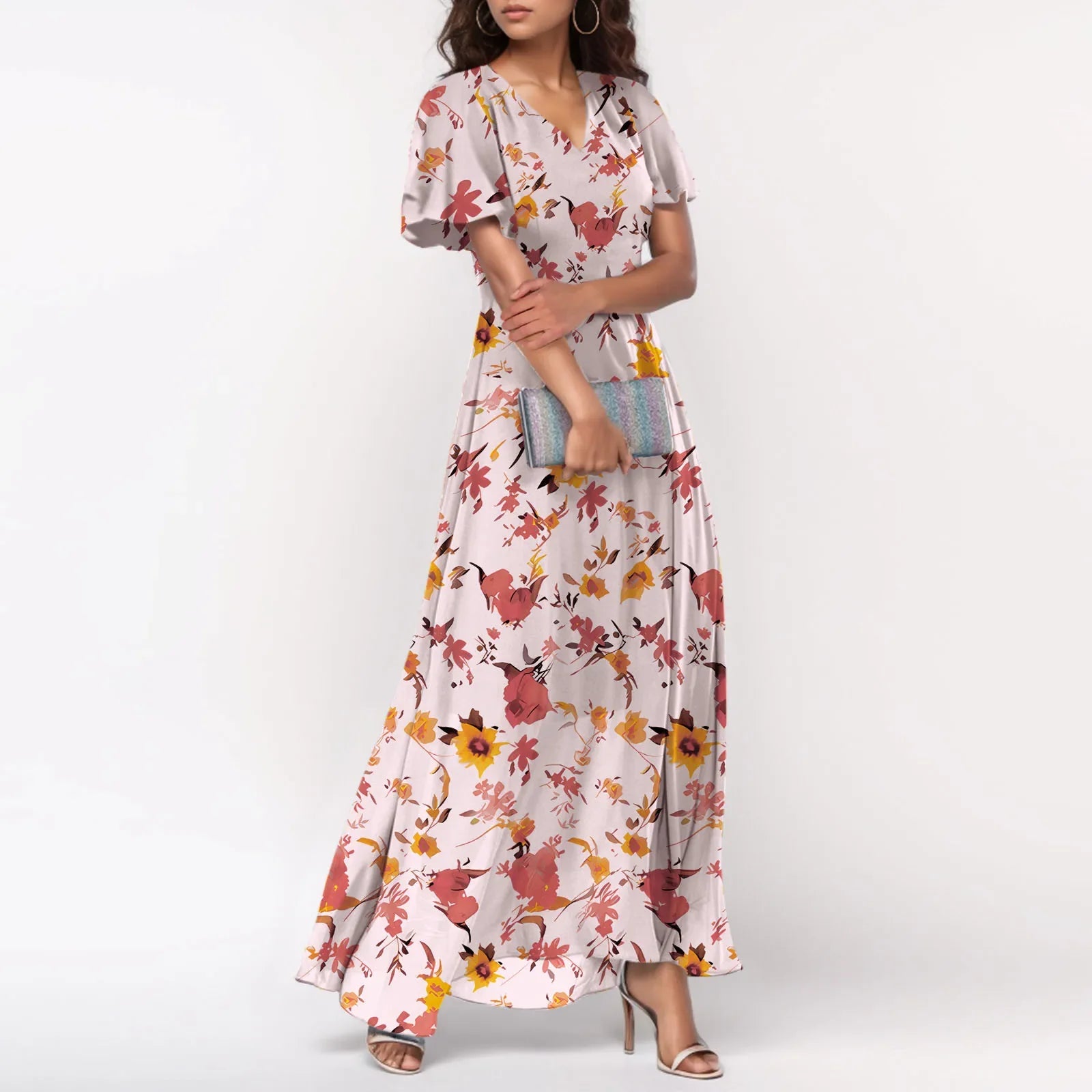 Floral Chiffon Maxi Dress for Summer Wedding Guest Chic