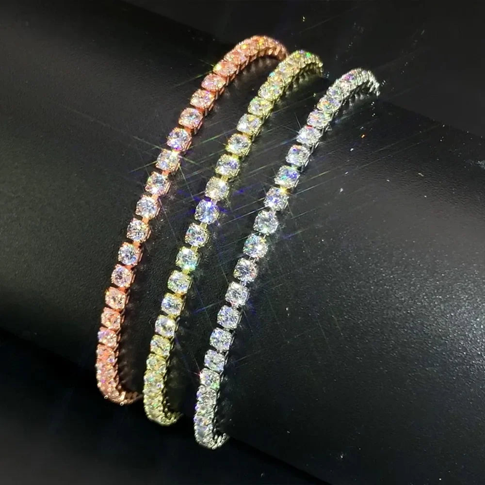 Zirconia Tennis Bracelet for Women Crystal Charm Thin Chain Wedding Jewelry