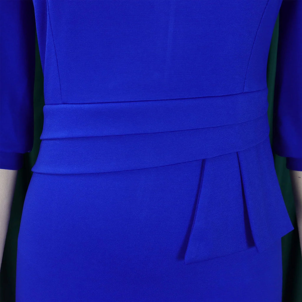 Elegant Office Dress For Women O Neck Half Sleeve Sheath