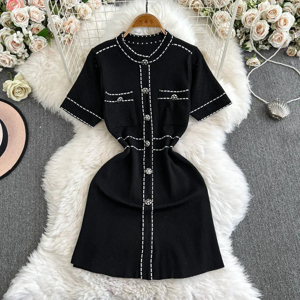High Waist Retro Dress For Women Summer Elegant Style