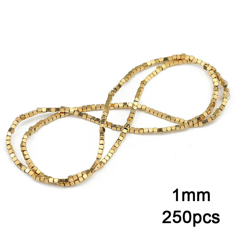 Hematite Natural Stone Gold Plated Loose Beads for DIY Jewelry Making - Star and Heart Shapes