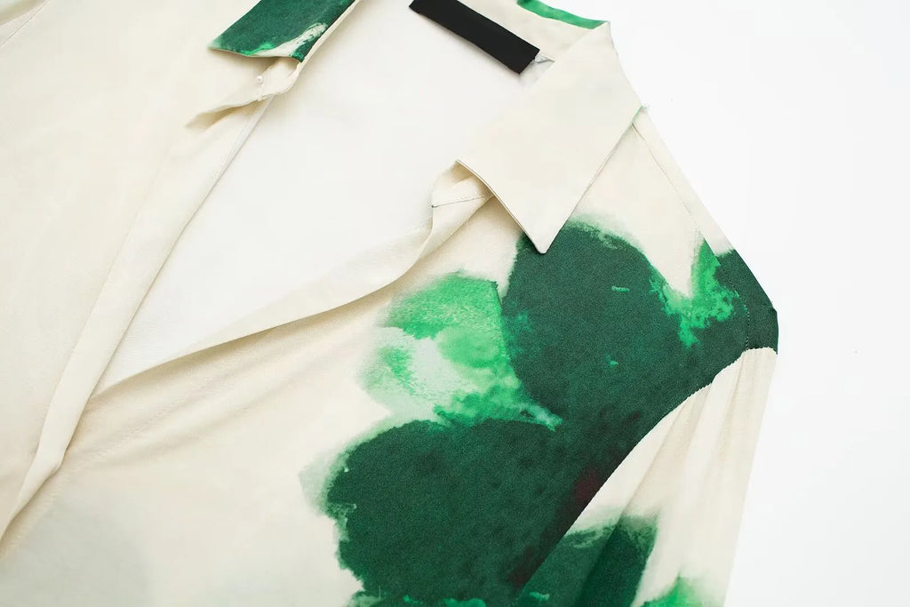 Floral Print Button-Up Shirt and Elastic Waist Wide Leg Pants Summer Set for Women