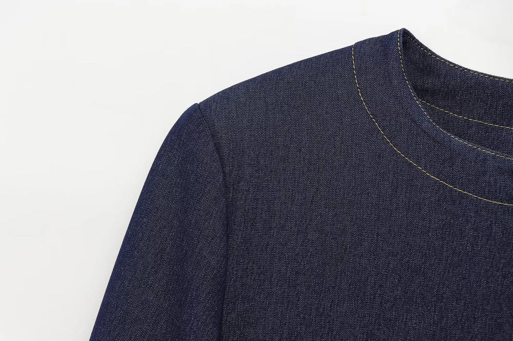 Fashion Women Solid Jacket and Wide Leg Pant Set with Cropped Coat and Zipper Details