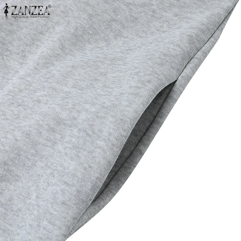 Autumn Boho Long Sleeve Sweatshirt Maxi Dress With Pockets