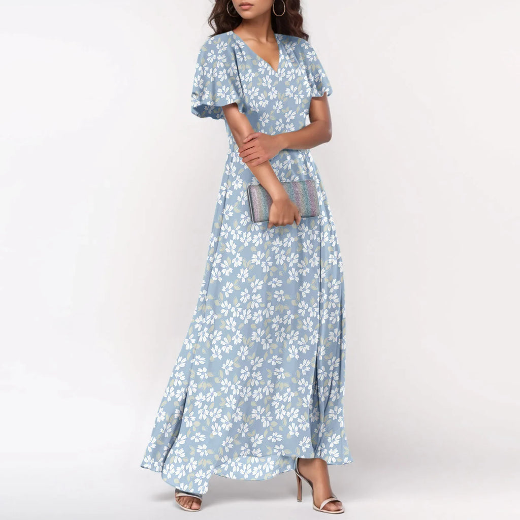 Floral Chiffon Maxi Dress for Summer Wedding Guest Chic