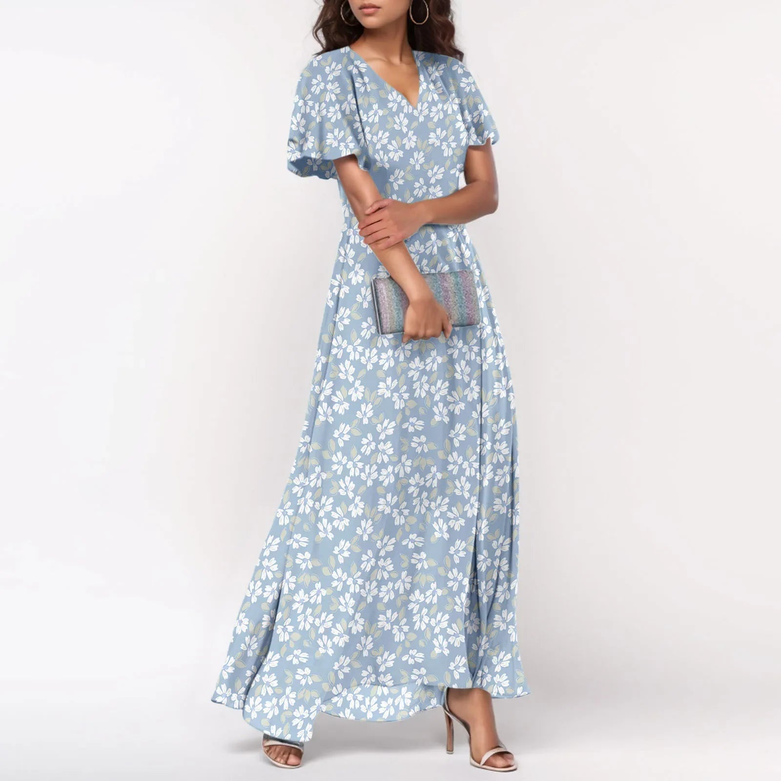 Floral Chiffon Maxi Dress for Summer Wedding Guest Chic