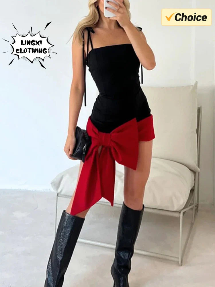 Valentines Day Bow Dress Slim Fit Party Dress For Women