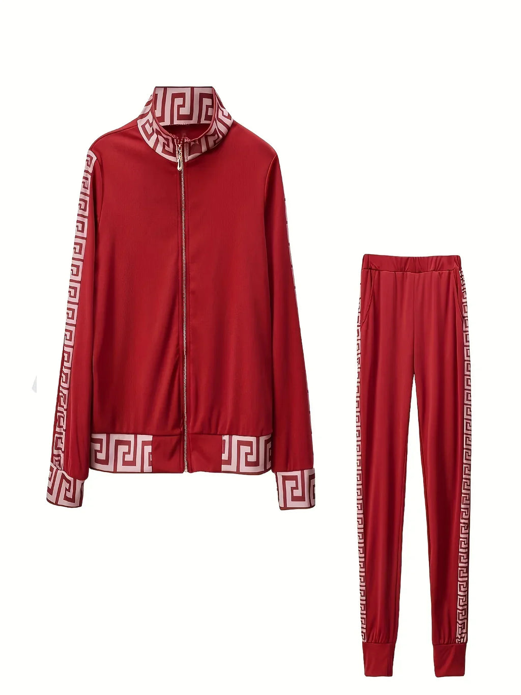 Casual Printed Stitching Two-Piece Leisure Suit for Men and Women