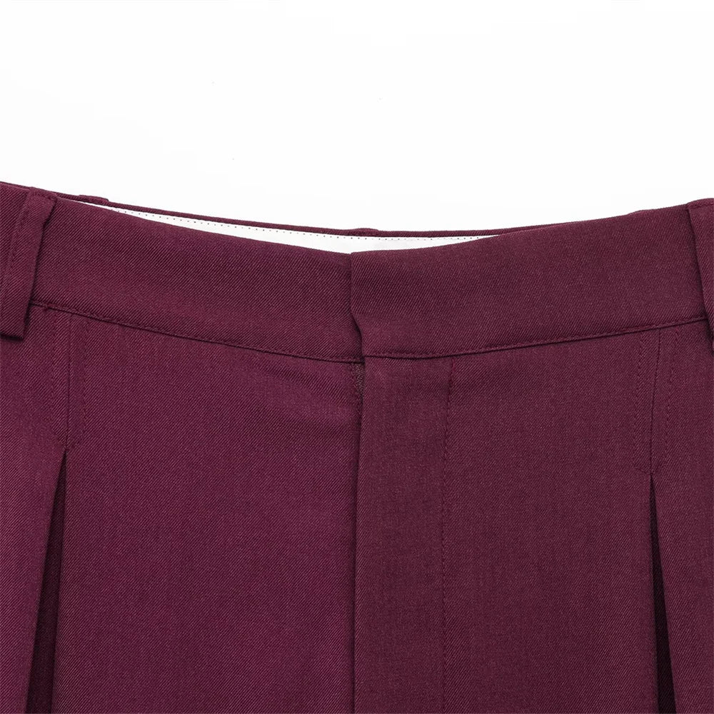 Women's Double Breasted Loose Collar One Button Suit Jacket and High Waist Strap Pants Casual Spring Suit Set