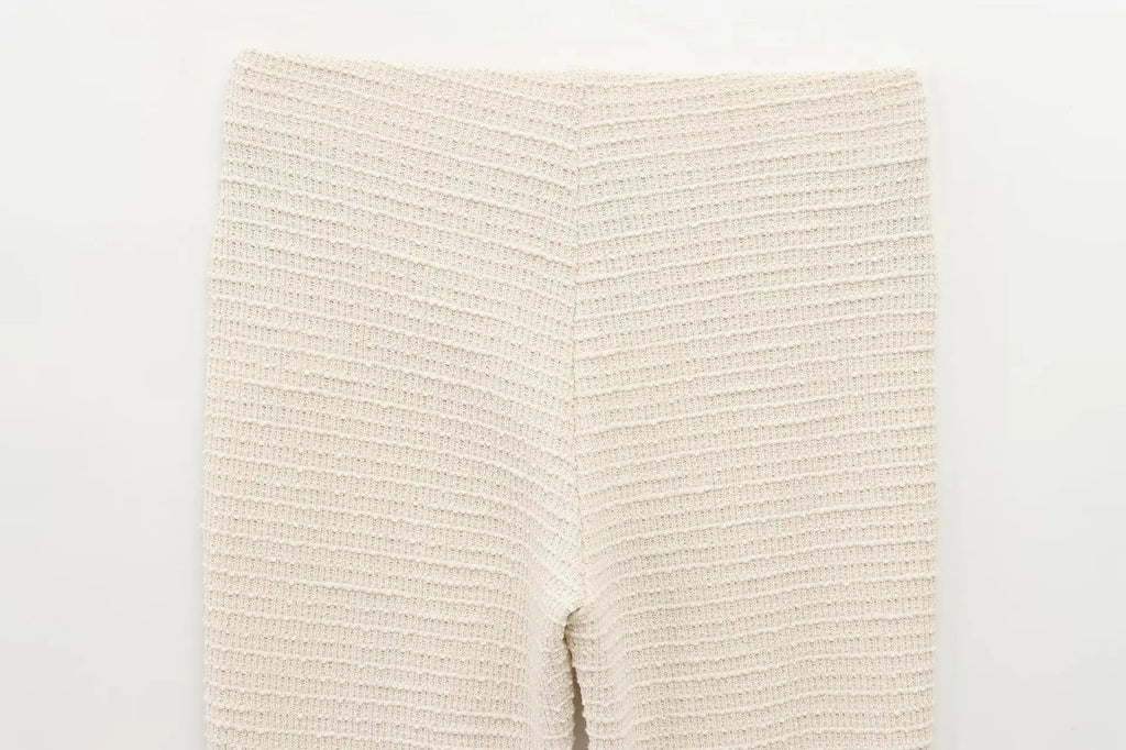 Women's Casual Chic Bow Top and Flared Pants Suit Set for Spring and Summer