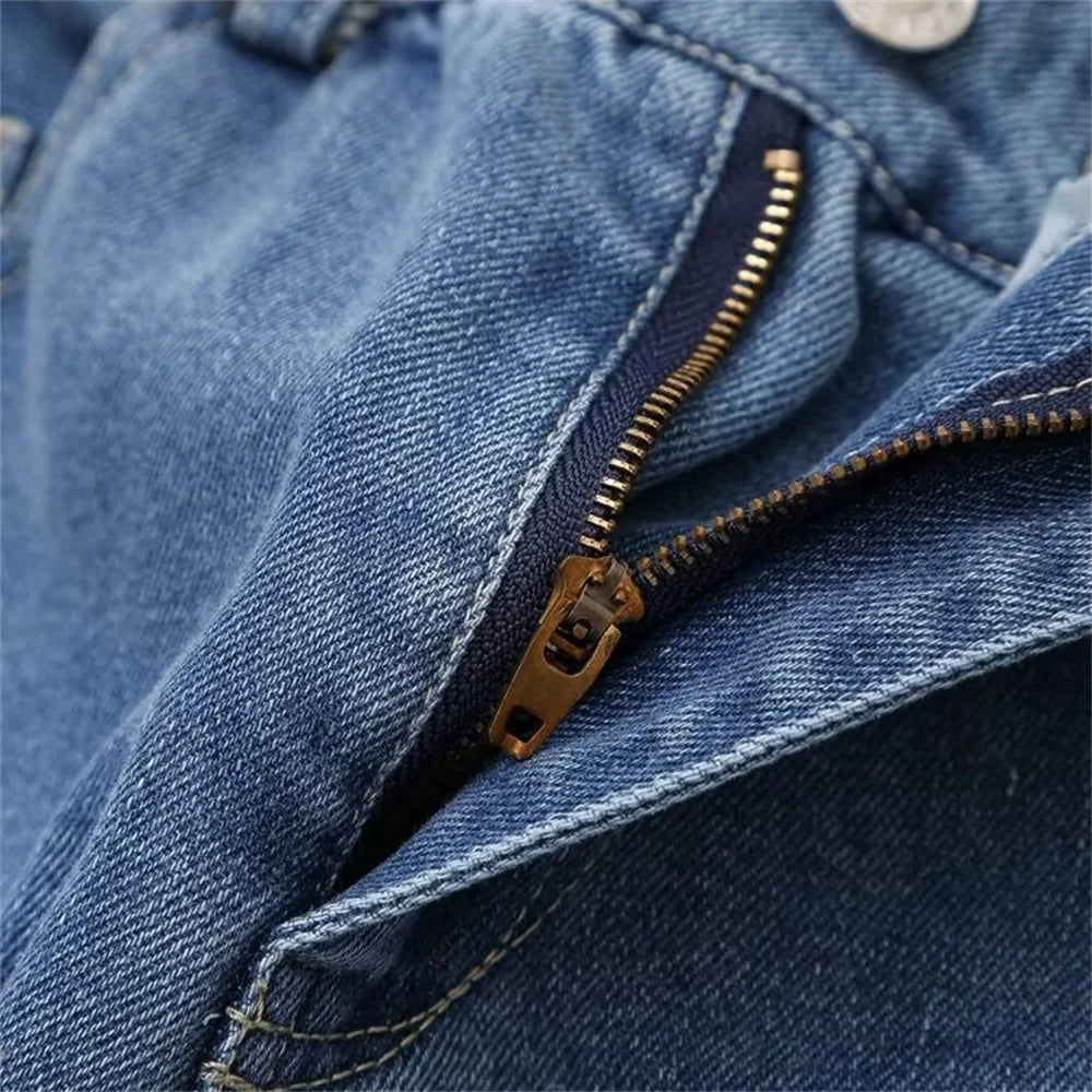 Autumn Women's Fashion Casual Denim Shirt with Collar and Long Sleeves Paired with High Waist Wide Leg Jeans Set