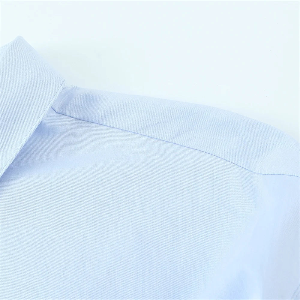 Women's Casual Waist Button-Up Shirt Long Sleeve Lapel Solid Color Slim Fit Spring Blouse