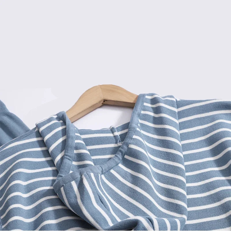 Women Casual Summer V-Neck Striped Tank Top and High Waist Wide Leg Pants Set