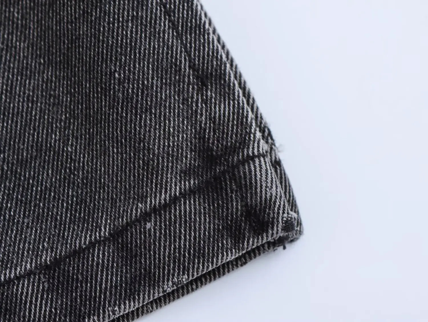 Autumn Denim Two Piece Set with Elastic Waist Wide Leg Pants and Polo Collar Long Sleeve Top for Casual Style