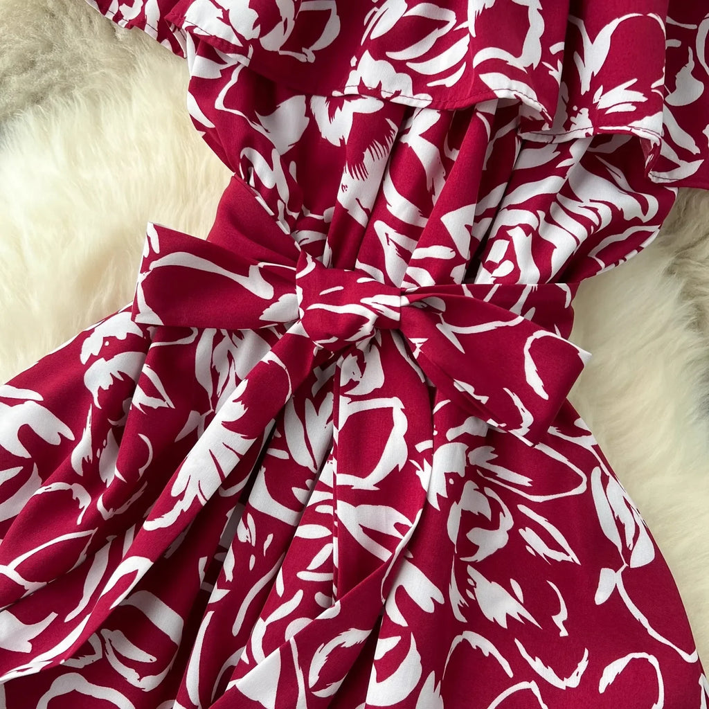 Romantic Floral Off Shoulder Maxi Dress For Women Boho Chic