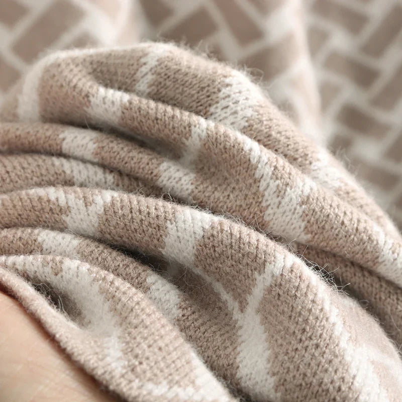 Jacquard Knit Sweater Dress With Belt Elegant Pleated Maxi