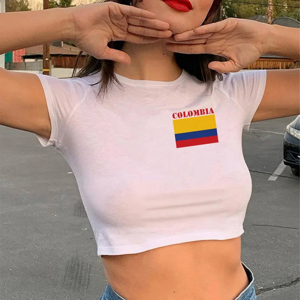 Colombia Anime T Shirt for Women - Stylish Manga Design Tee for Female Anime Fans