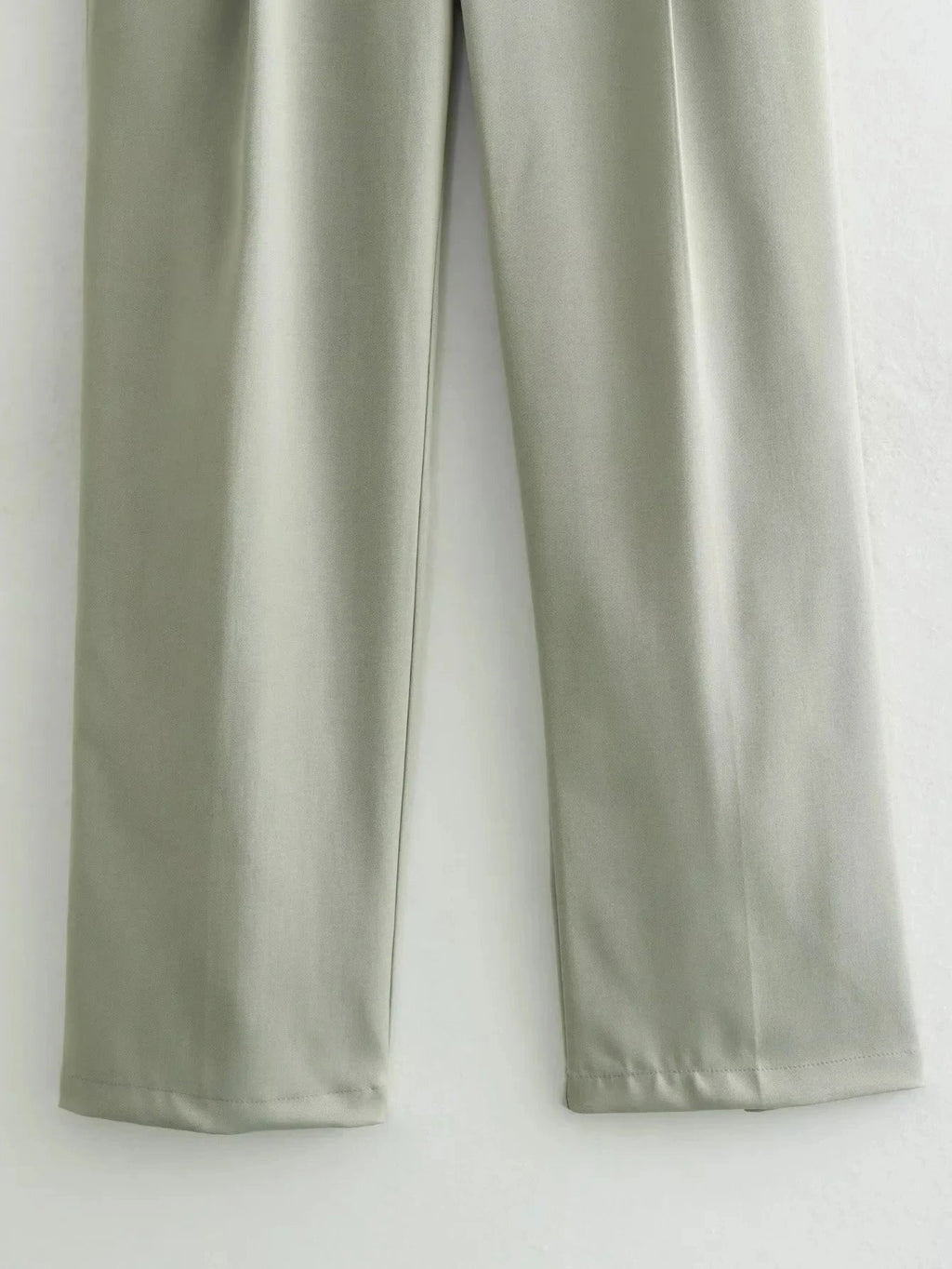 Casual Women Solid Suit Set with Pockets Turn Down Collar Short Jacket and Chic Wide Leg Pants for Spring and Summer Streetwear